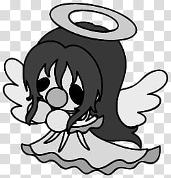 The icons of cute angels, heart-people- transparent background PNG clipart