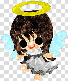 The icons of cute angels, heart-people- transparent background PNG clipart