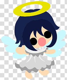 The icons of cute angels, heart-people- transparent background PNG clipart