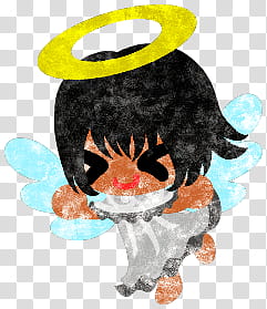 The icons of cute angels, heart-people- transparent background PNG clipart