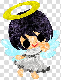 The icons of cute angels, heart-people- transparent background PNG clipart