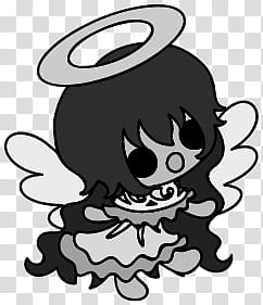 The icons of cute angels, heart-people- transparent background PNG clipart