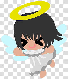 The icons of cute angels, heart-people- transparent background PNG clipart