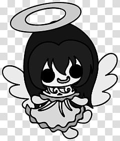 The icons of cute angels, heart-people- transparent background PNG clipart
