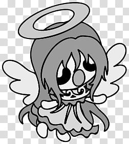 The icons of cute angels, heart-people- transparent background PNG clipart