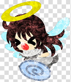 The icons of cute angels, heart-people- transparent background PNG clipart