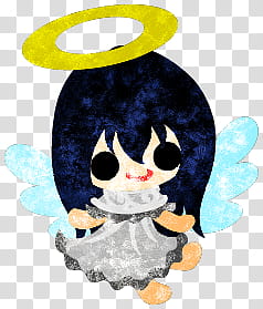 The icons of cute angels, heart-people- transparent background PNG clipart