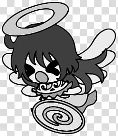 The icons of cute angels, heart-people- transparent background PNG clipart