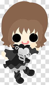 The icons of cute girls, chocolate-people- transparent background PNG clipart