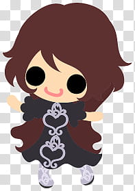 The icons of cute girls, chocolate-people- transparent background PNG clipart