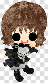 The icons of cute girls, chocolate-people- transparent background PNG clipart