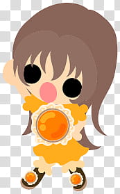The icons of cute girls, chocolate-people- transparent background PNG clipart