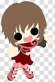 The icons of cute girls, chocolate-people- transparent background PNG clipart