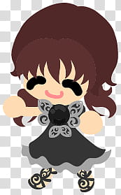 The icons of cute girls, chocolate-people- transparent background PNG clipart