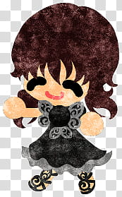 The icons of cute girls, chocolate-people- transparent background PNG clipart