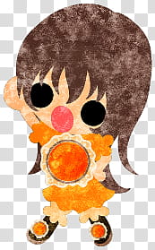 The icons of cute girls, chocolate-people- transparent background PNG clipart