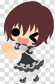 The icons of cute girls, chocolate-people- transparent background PNG clipart
