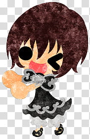 The icons of cute girls, chocolate-people- transparent background PNG clipart