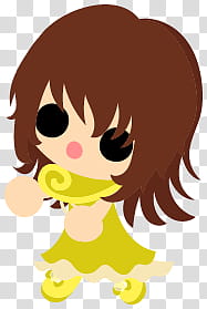 The icons of cute girls, chocolate-people- transparent background PNG clipart