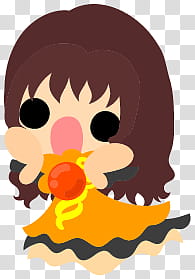 The icons of cute girls, chocolate-people- transparent background PNG clipart