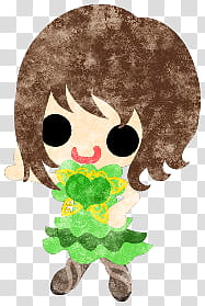 The icons of cute girls, chocolate-people- transparent background PNG clipart
