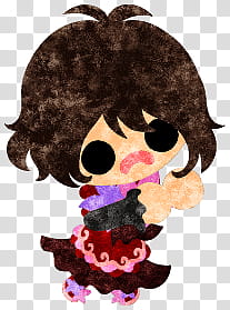 The icons of cute girls, chocolate-people- transparent background PNG clipart