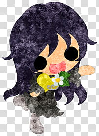 The icons of cute girls, chocolate-people- transparent background PNG clipart