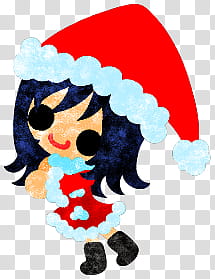 The icons of cute girls, christmas-people- transparent background PNG clipart