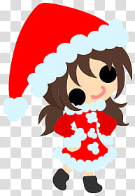 The icons of cute girls, christmas-people- transparent background PNG clipart