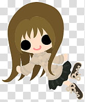 The icons of cute girls, pumpkin-people- transparent background PNG clipart
