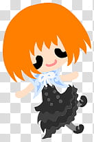 The icons of cute girls, pumpkin-people- transparent background PNG clipart