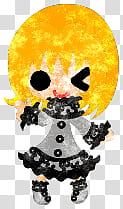 The icons of cute girls, pumpkin-people- transparent background PNG clipart