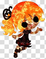 The icons of cute girls, pumpkin-people- transparent background PNG clipart
