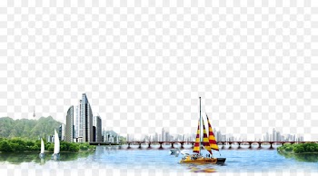 The Iron Bridge Advertising Building - City Bridge sailing background material 