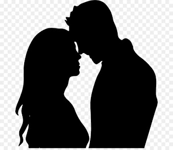 The Kiss Silhouette couple Drawing Clip art - love couple 