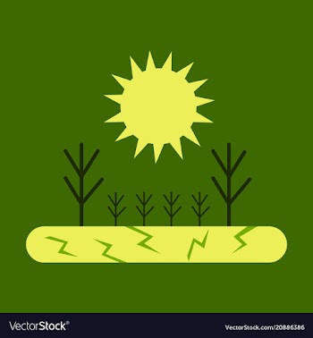 The lack of fertile soil causes the trees to die vector image