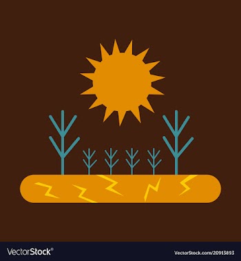 The lack of fertile soil causes the trees to die vector image