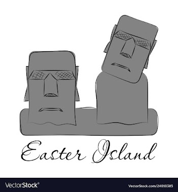 The landscape of easter island with the famous vector image