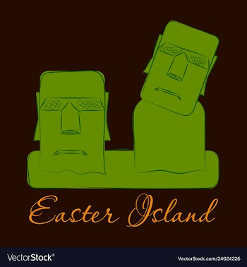 The landscape of easter island with the famous vector image