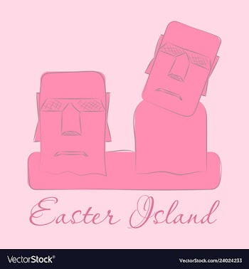 The landscape of easter island with the famous vector image