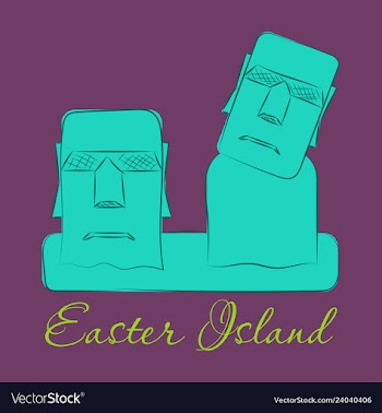 The landscape of easter island with the famous vector image
