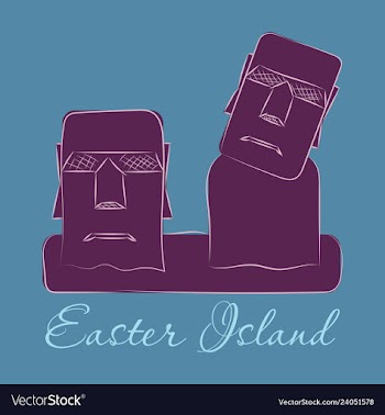 The landscape of easter island with the famous vector image
