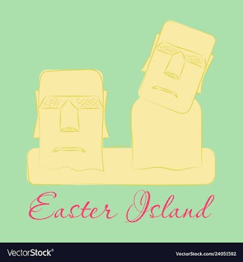 The landscape of easter island with the famous vector image