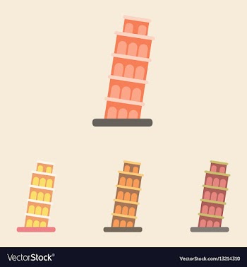 The leaning tower of pisa set vector image