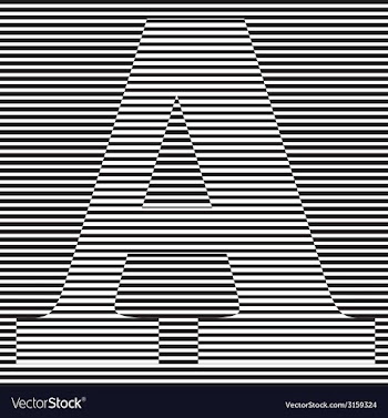 The letter A in stripes vector image