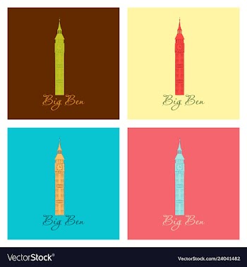 The london landmark the big ben clock-tower vector image