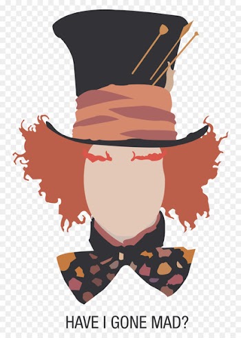 The Mad Hatter White Rabbit Cheshire Cat T-shirt Silhouette - alice in wonderland 