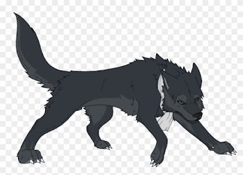 The Mighty Fall - Black Wolf Cartoon Png