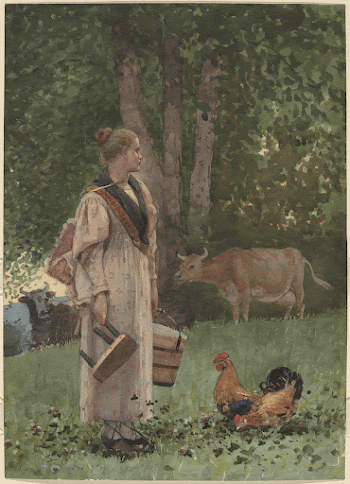 The Milk Maid (1878) by Winslow | Free Photo - rawpixel