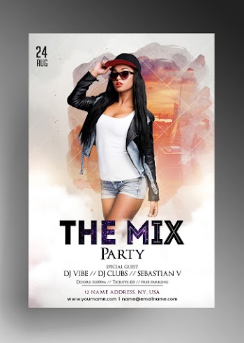 The Mix – Free White Party PSD Flyer Template